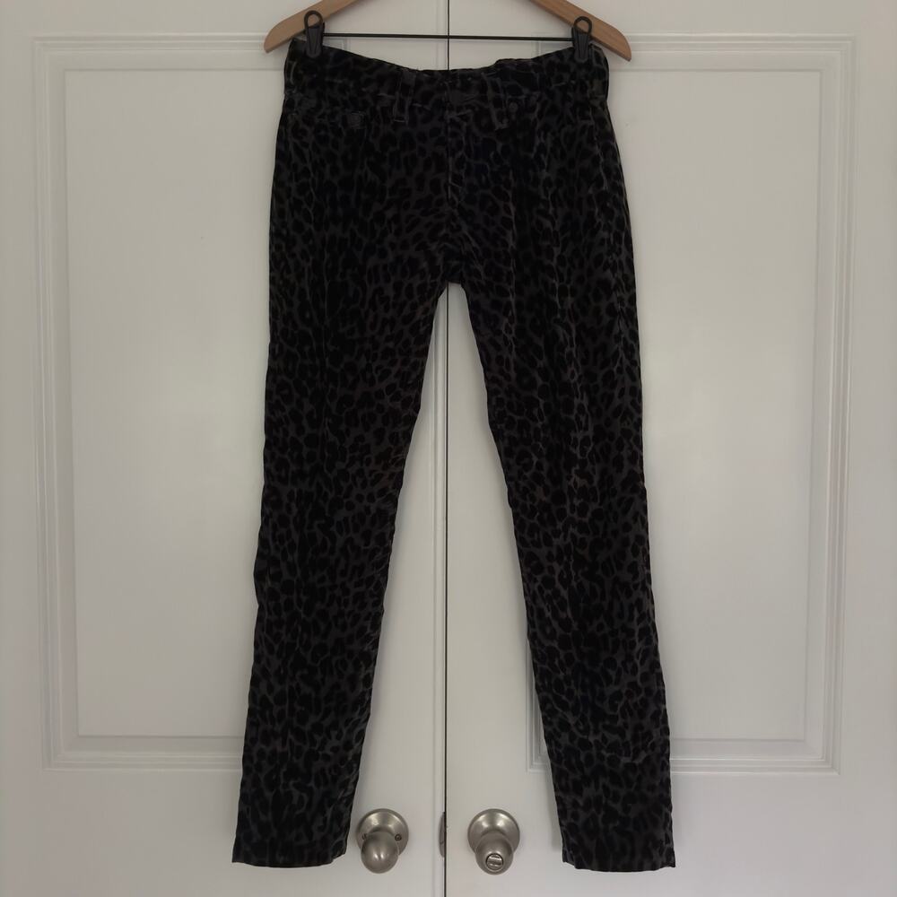 True Religion 100% cotton Velvet animal print pants 5-pocket belt loops USA made